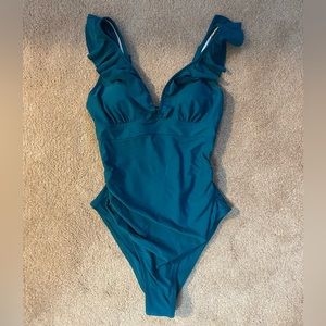 Bright Cyan one piece swimsuit